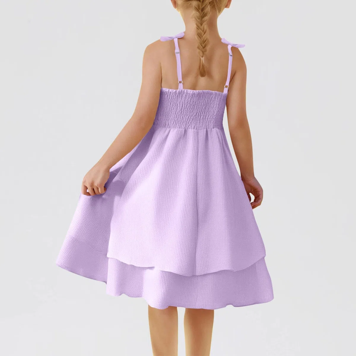 Kleider für Mädchen Einfarbig Sommerkleid Kinderkleider Elegant Unterkleid A-Linie Tunika Luftige Freizeitkleid Leichte Mädchenkleid Rückenfreies Kleid Sommer Kinder Kleider Dress 8-14 Jahre