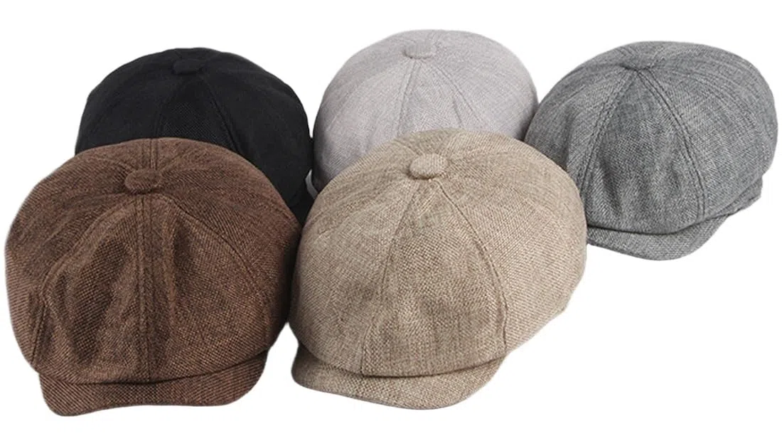Herren Schiebermütze Barret Cap Unisex Sommer Atmungsaktiv Schirmmütze Kappe Gatsby Flatcap