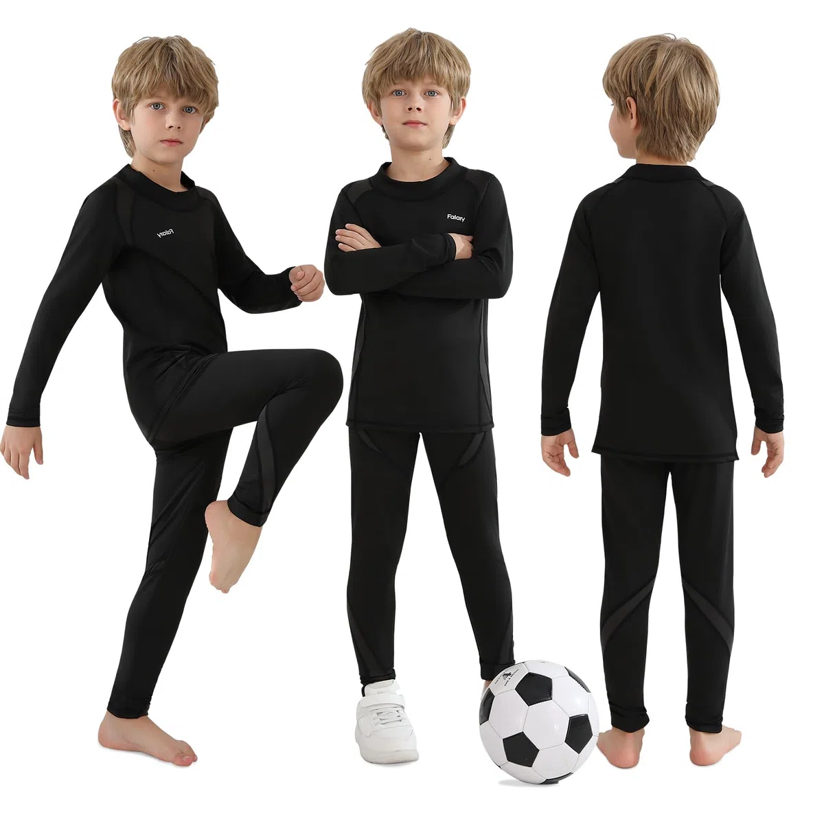 FALARY Kinder Thermounterwäsche Set Jungen & Mädchen, Skiunterwäsche Winter Funktionsunterwäsche, Thermo Unterwäsche Atmungsaktiv Thermohose Thermounterhemd Warm Weich