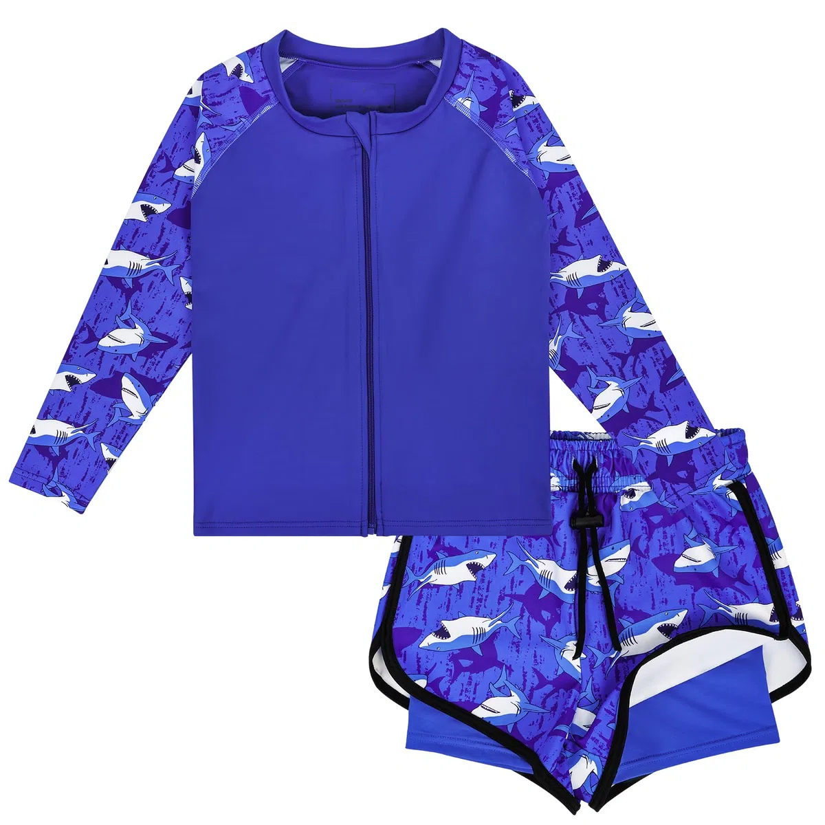 MOEMOE BABY Badeanzug Baby Jungen Mädchen, Zweiteilig UV-Schutz Rash-Guard-Set, Badebekleidung mit Langarm Schwimmshirt und Badeshorts