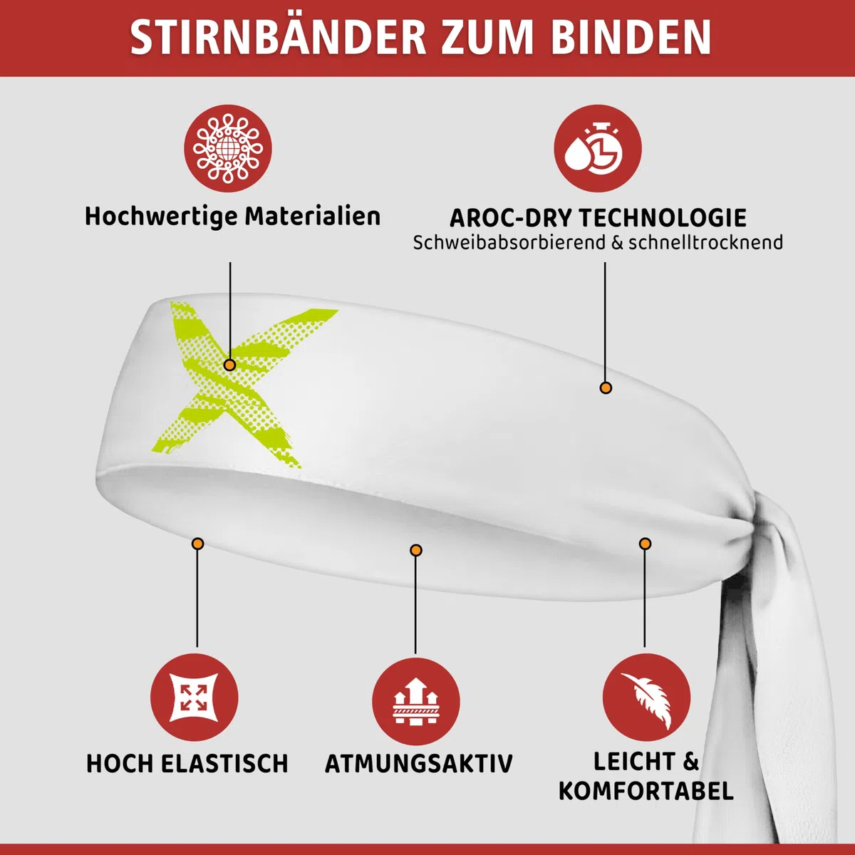 Kinder Sport Haarband, Bandana, Stirnband, für Kinder, Jungen und Mädchen (NeonX Weiß/Schwarz Doppelpack, Kinder)
