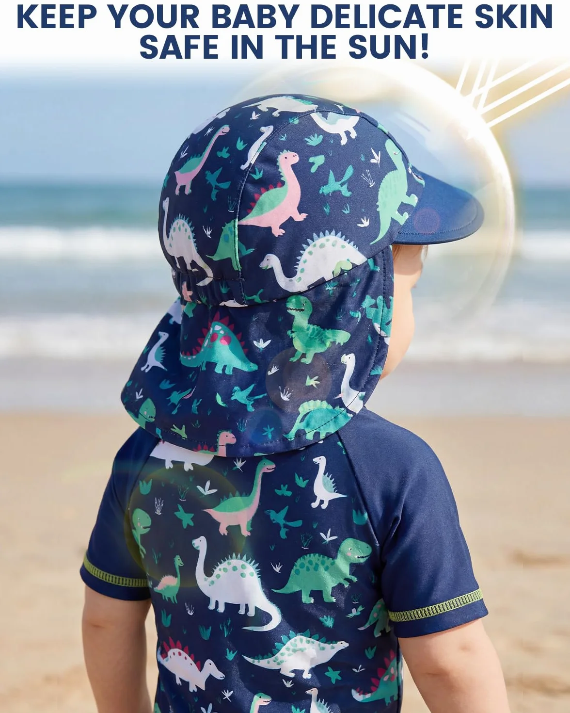 JiAmy UV Badebekleidung Baby Junge Badeanzug mit Hut Badeanzug Baby Kinder Schwimmanzug
