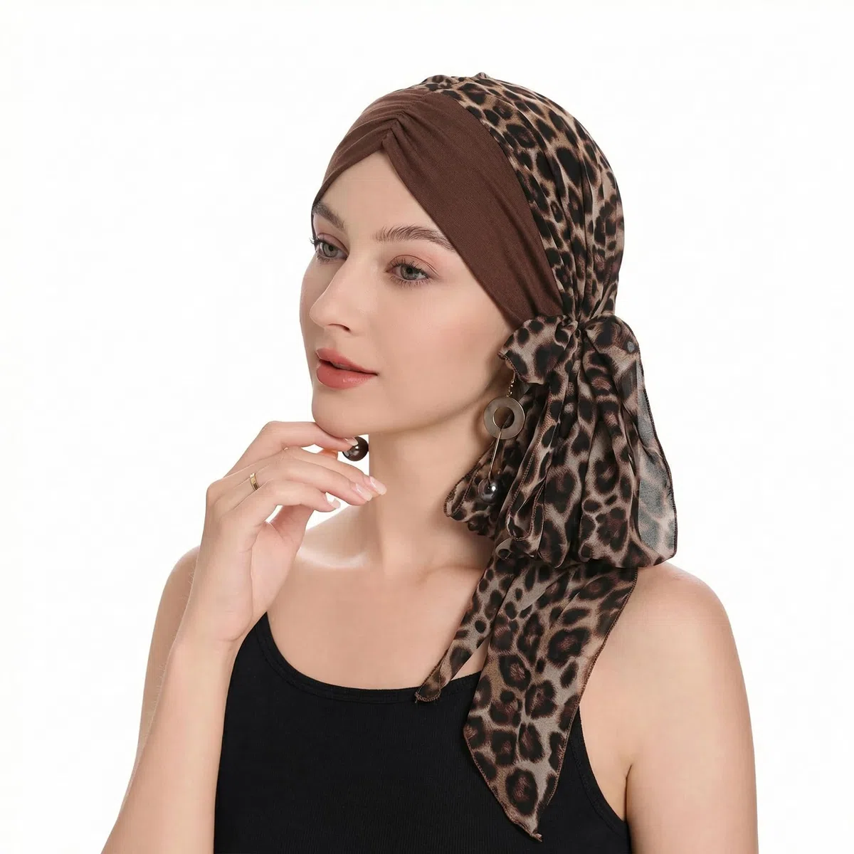 ZLYC Damen Sommer Kopftücher Bedruckt Turban Kopfbedeckung