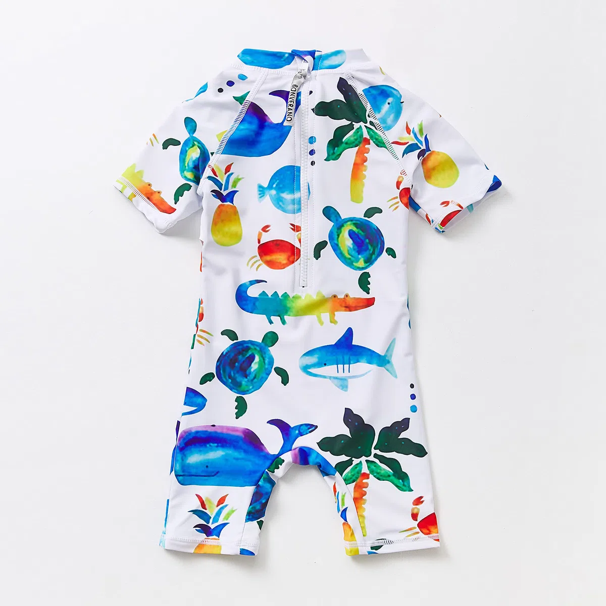 BONVERANO Baby Junge EIN stück Kurzärmel-Kleidung UV-Schutz 50+ Badeanzug MIT Einem Reißverschluss