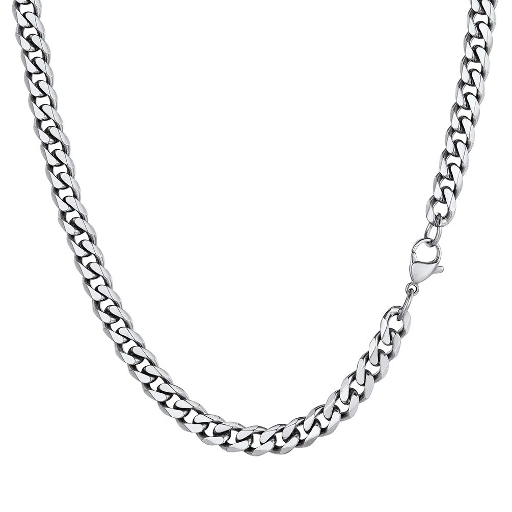 PROSTEEL Herren Halskette Klassische Panzerkette 3/6/9/12mm breit kubanische Gliederkette Herren Hip-Hop Kette Cuban Chain Necklace für Männer Jungen Edelstahl/18k vergoldet 36/46/51/55/61/66/71/76cm