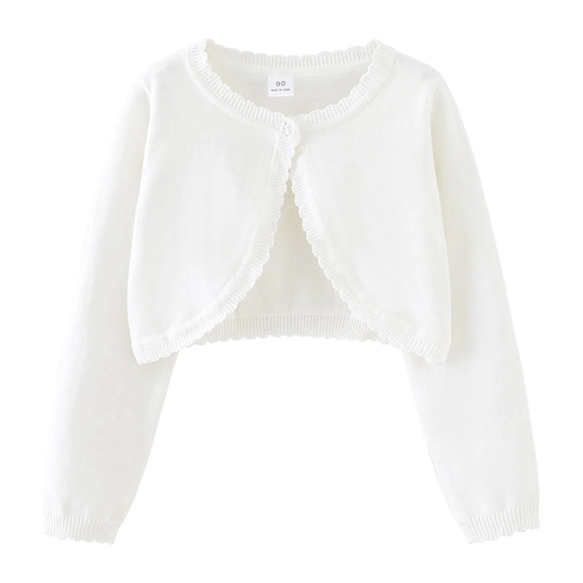 Mädchen Strickjacke Langarm Shrug Baumwolle EIN-Knopf Bolero Kinder Sweatshirt Hochzeit Kommunionkleid Taufekleid Mantel Strickwaren für 1-14 Jahre