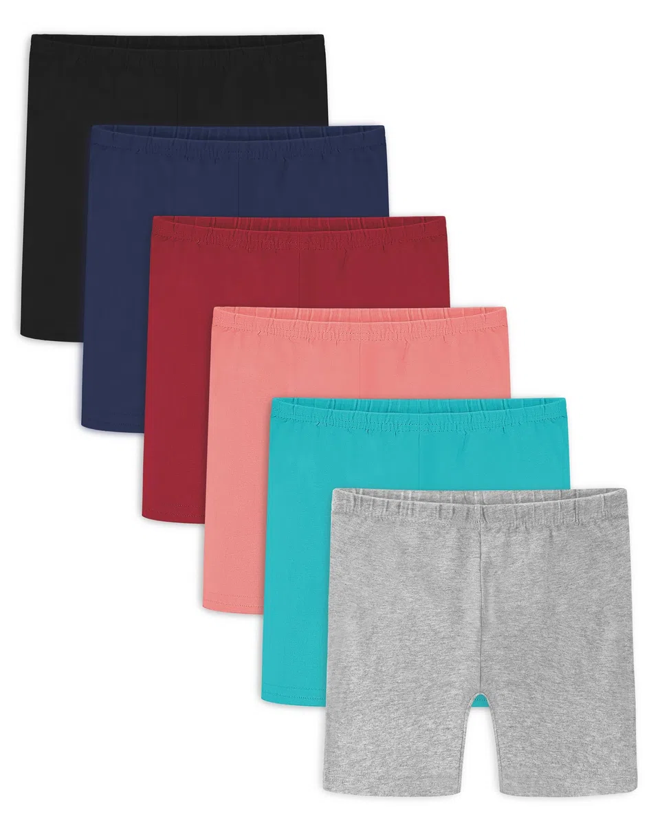 Auranso Radlerhose Mädchen Kinder Baumwolle Kurze Hose Shorts Leggings6 Paar 12-14 Jahre Mehrfarbig 2