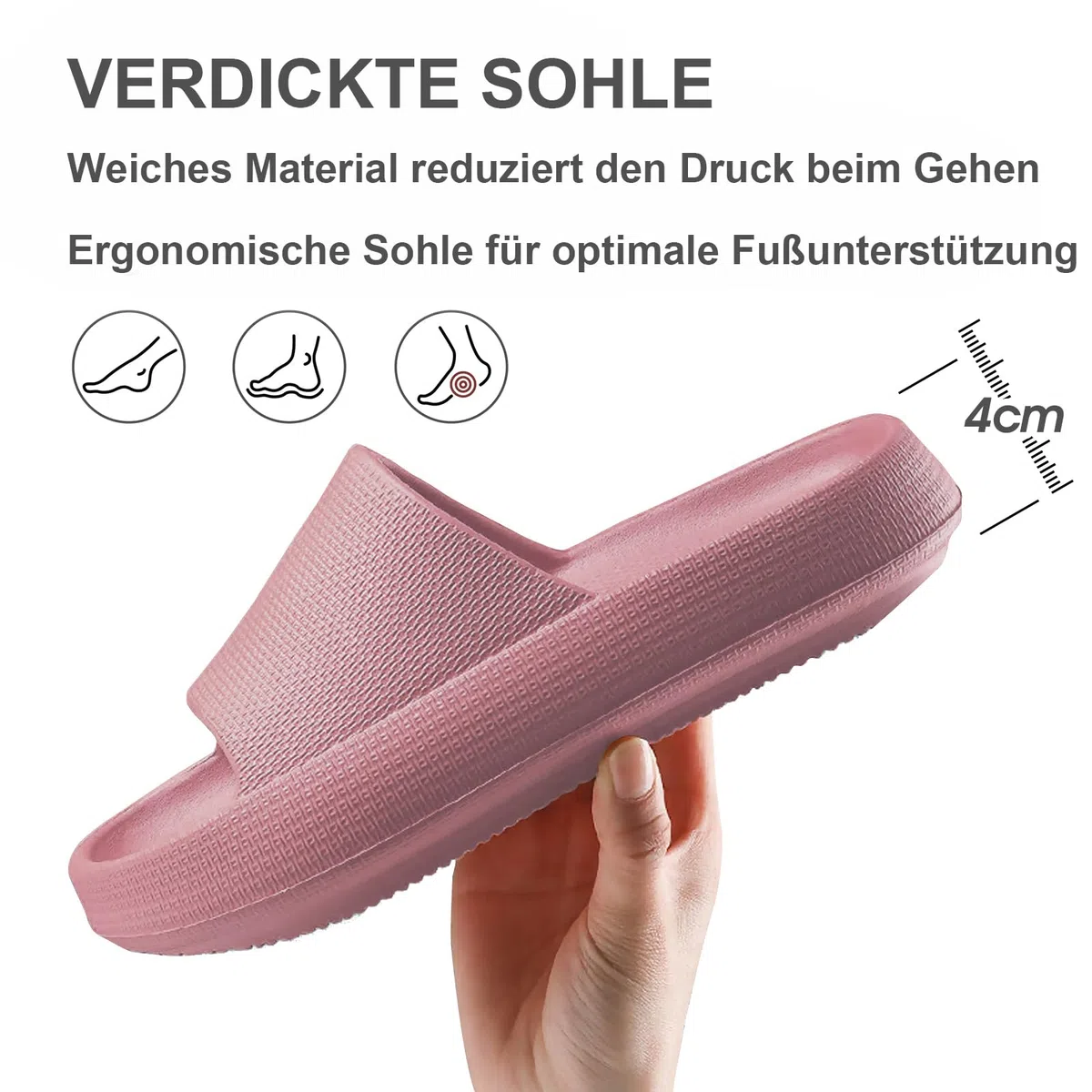 Hausschuhe Herren,Badelatschen Herren,Badeschuhe Damen, Weich Rutschfest Sandalen Damen Sommer Pantoletten Geeignet Familie Garten Schwimmbad Strand