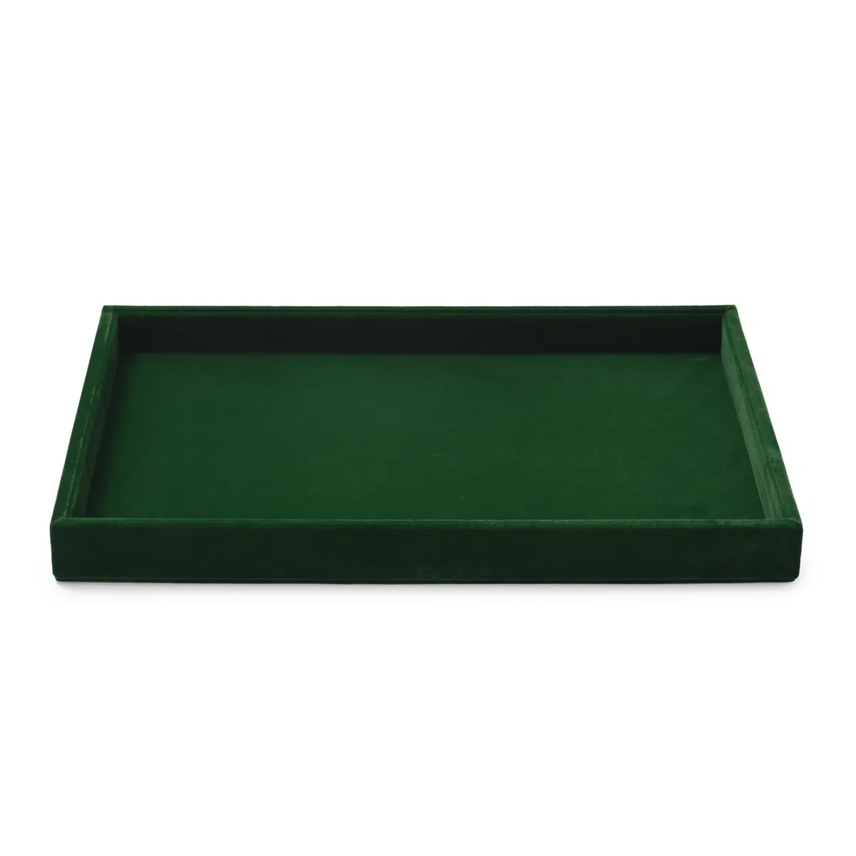 Schmucktablett stapelbar aus Samt, Schmuckaufbewahrung Schublade Schmuckeinsatz Organizer Schmuck Display, 35x24x3,5cm (Dunkelgrün)