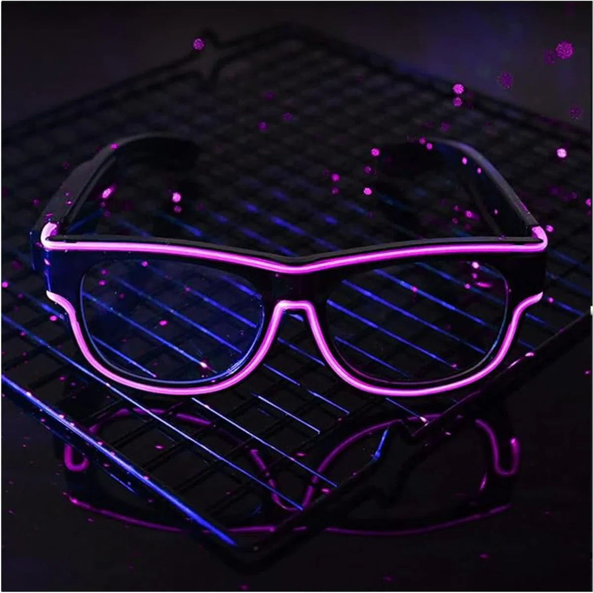 YeahBoom Leuchtende Herren-LED-Hosenträger und Fliege, LED-Leucht-Hosenträger, Verdrahtet Neon Rave Brille, für Musik Festival, Weihnachten, Neon-leuchtendes dunkle Party Supplies für Party deko
