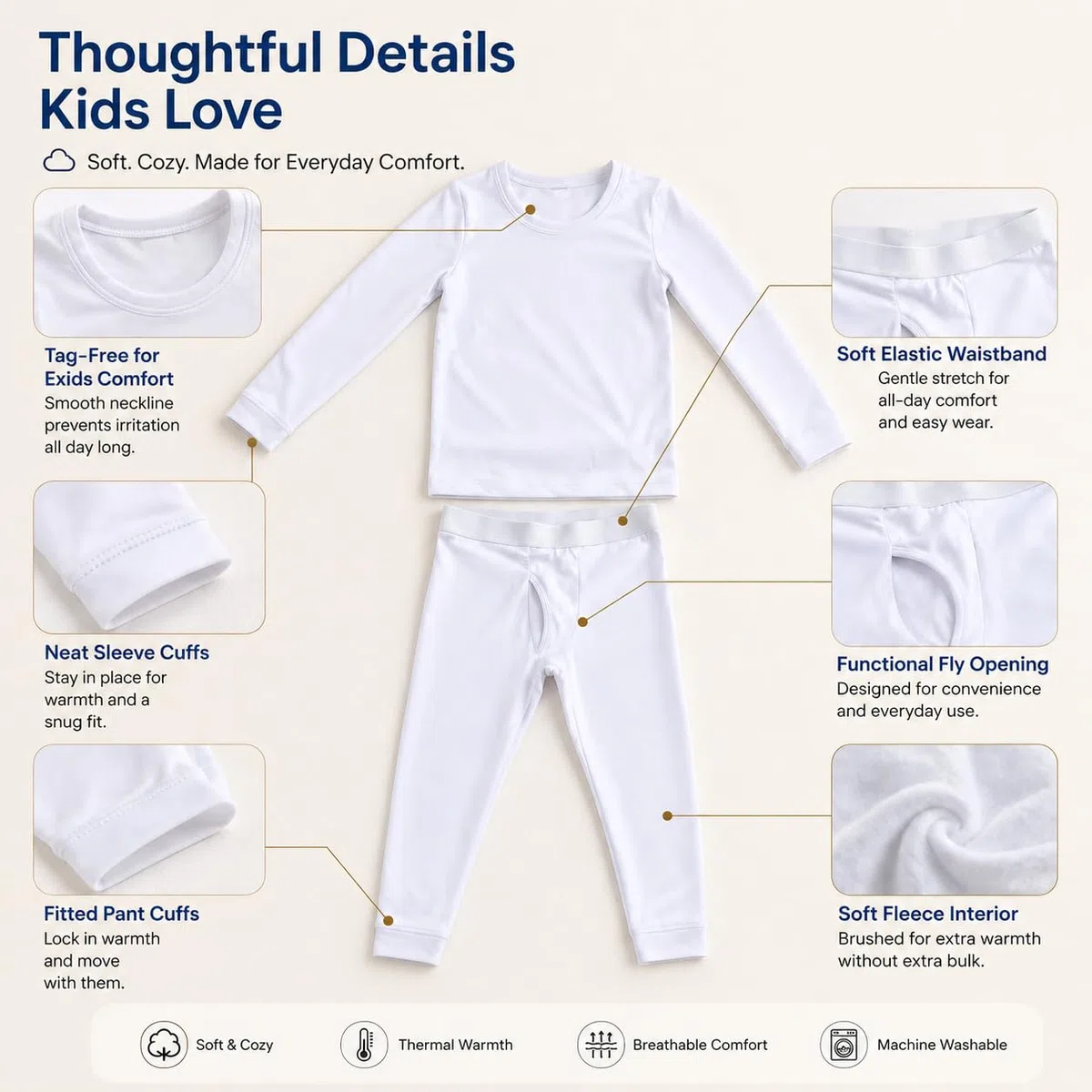 Thermo Unterwäsche Jungen Set mit Innenfleece Atmungsaktive Kinder Funktionsunterwäsche Langarmshirt & Hose für Winter Outdoor