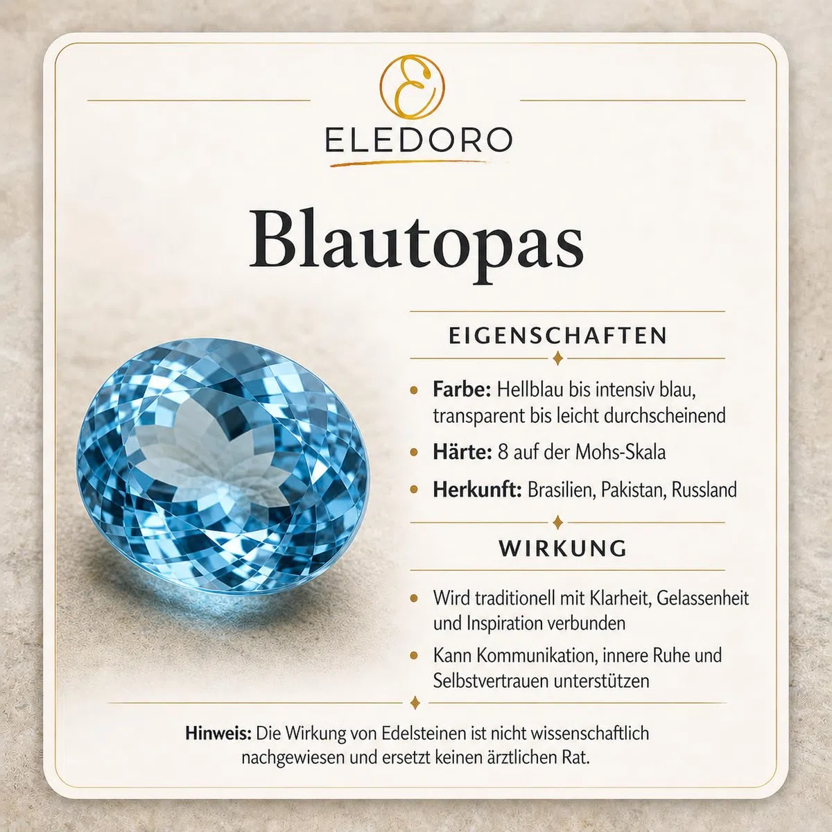 Blautopas Halskette - Collier mit echtem Blautopas, coated, 925 Sterling Silber, Karabiner, 45 cm
