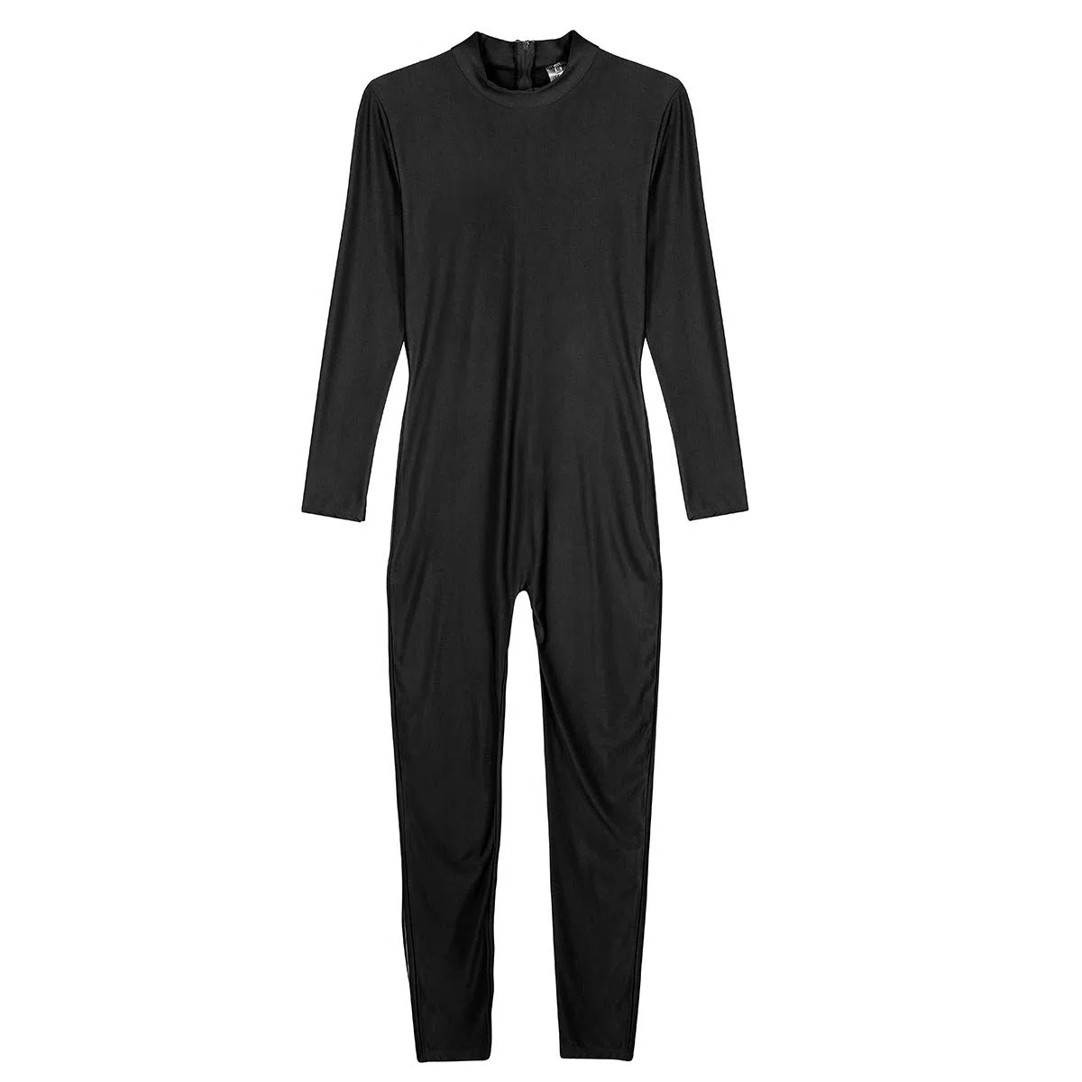 dPois Herren Jumpsuit Lang Overall Langarm Ganzkörperanzug Bodysuit mit Stehkragen Zipper Sport Body Gymnastikanzug Stretch