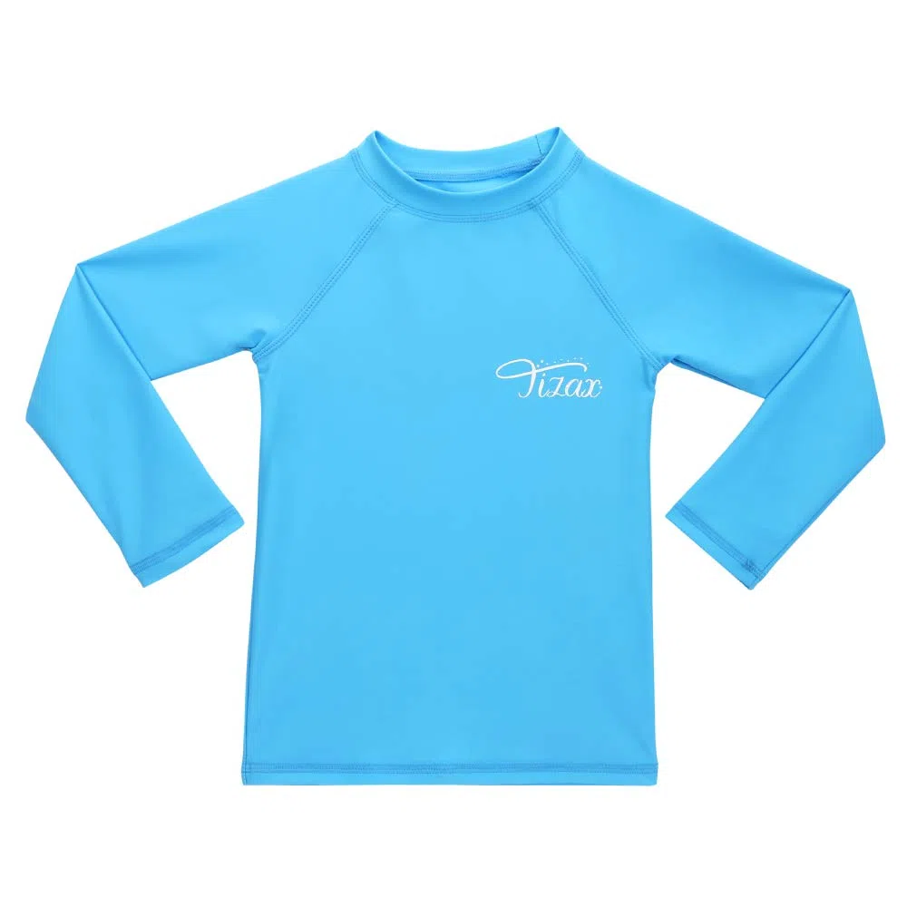 Mädchen Langarm UV Badeshirt Kinder Sonnenschutz Schnelltrocknend Schwimmshirt Badebekleidung Rashguard 4-14 Jahre