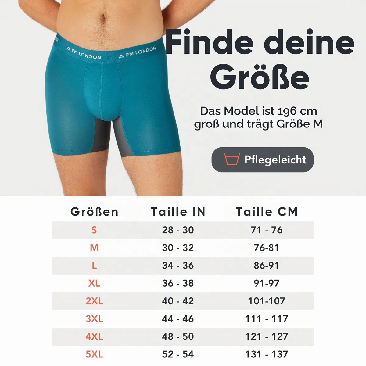 FM London 3er-Pack Bambus-Boxershorts für Herren mit Reibungsschutz – Weiche Unterhosen für Männer mit Langem Bein und Vorgeformtem Schritt – Feuchtigkeitsableitend, Etikettenlos und Atmungsaktiv
