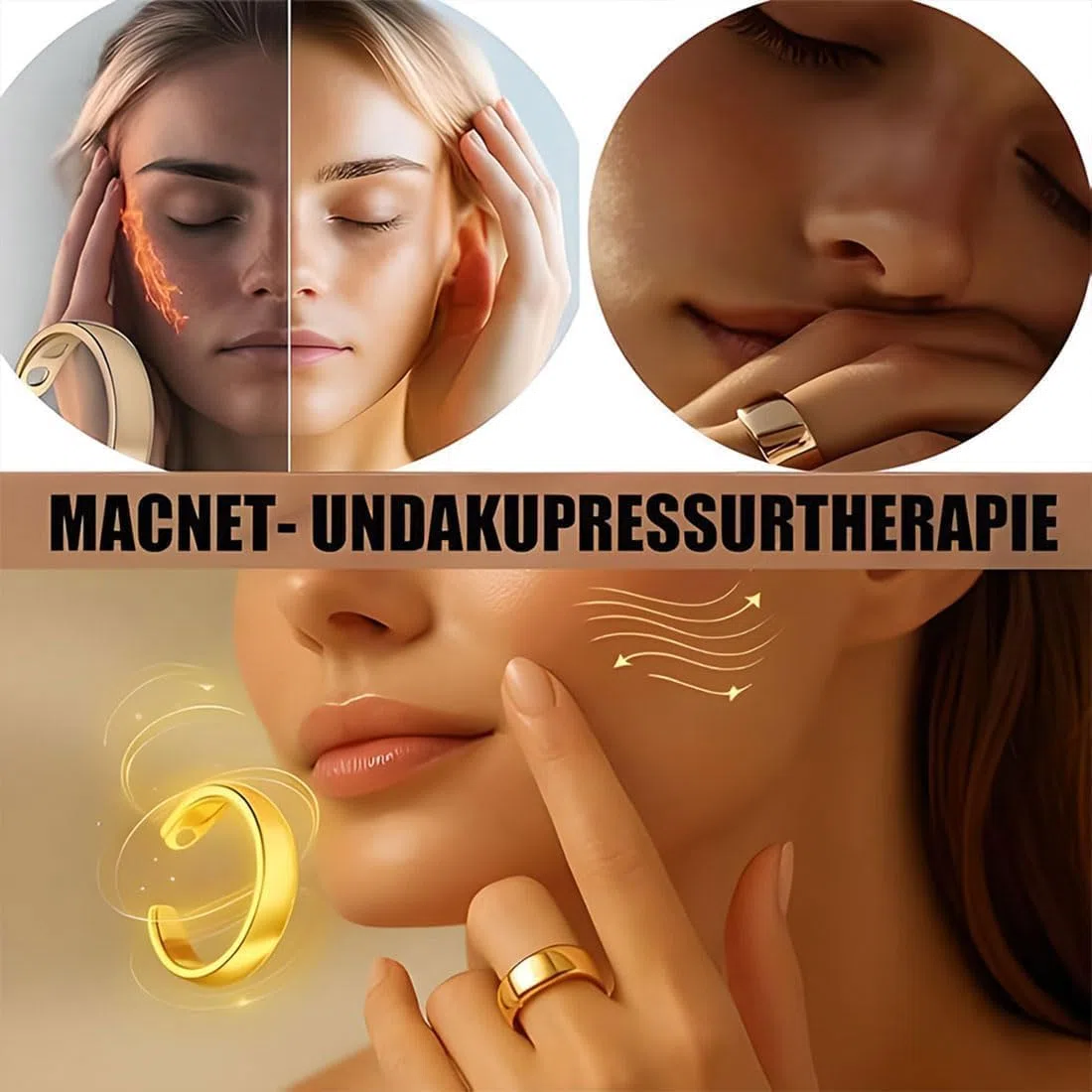 VitàlRing Magnetring Wechseljahre Ring, Migraine Relaxation, Abnehmen, Hormonelle Balance zum Angstgefühle Verbessert Dieschlafqualität, Fitnessring für Damen
