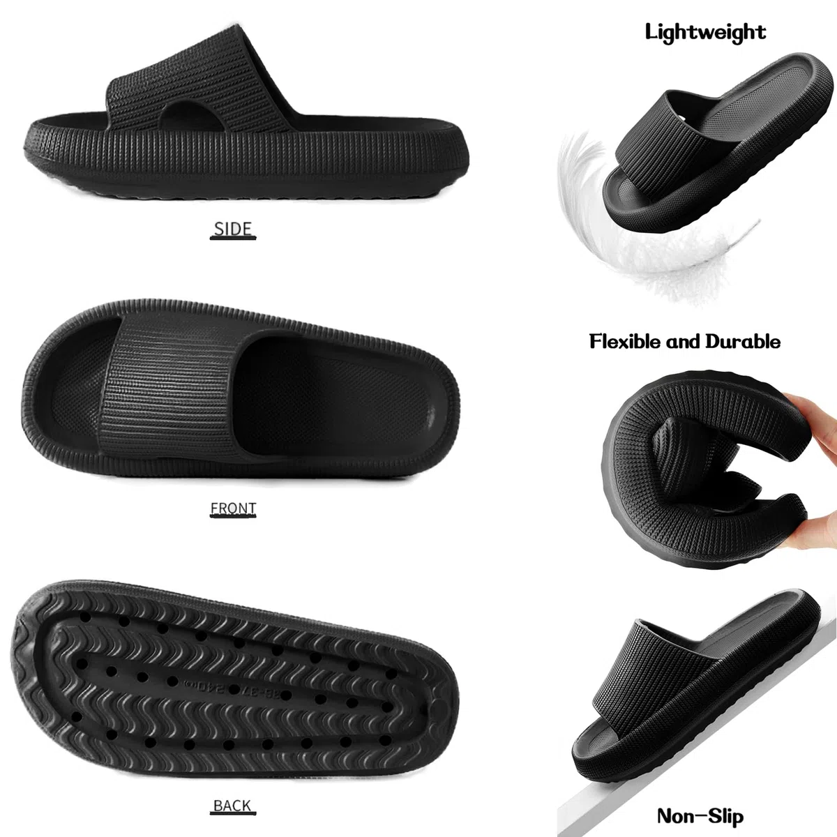QJJQ Badeschuhe Herren Damen Cozislides Original Slippers Wolke Schlappen Super Weich rutschfest Badelatschen Hausschuhe Sommer Pantoletten Badeschlappen Flip Flops