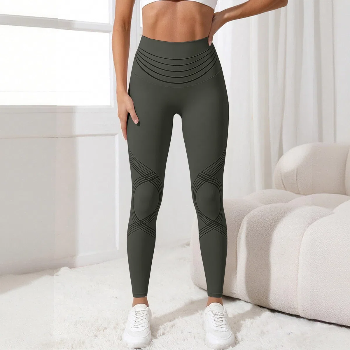 Coreex Celluflex 3D- Kompressionsleggins Damen, Anti Cellulite Sportleggings High Waist Push Up, Kompressionleggings Lipödem Damen Legging Lymphdrainage Gym Scrunch Sport Yoga Hose Sportbekleidung