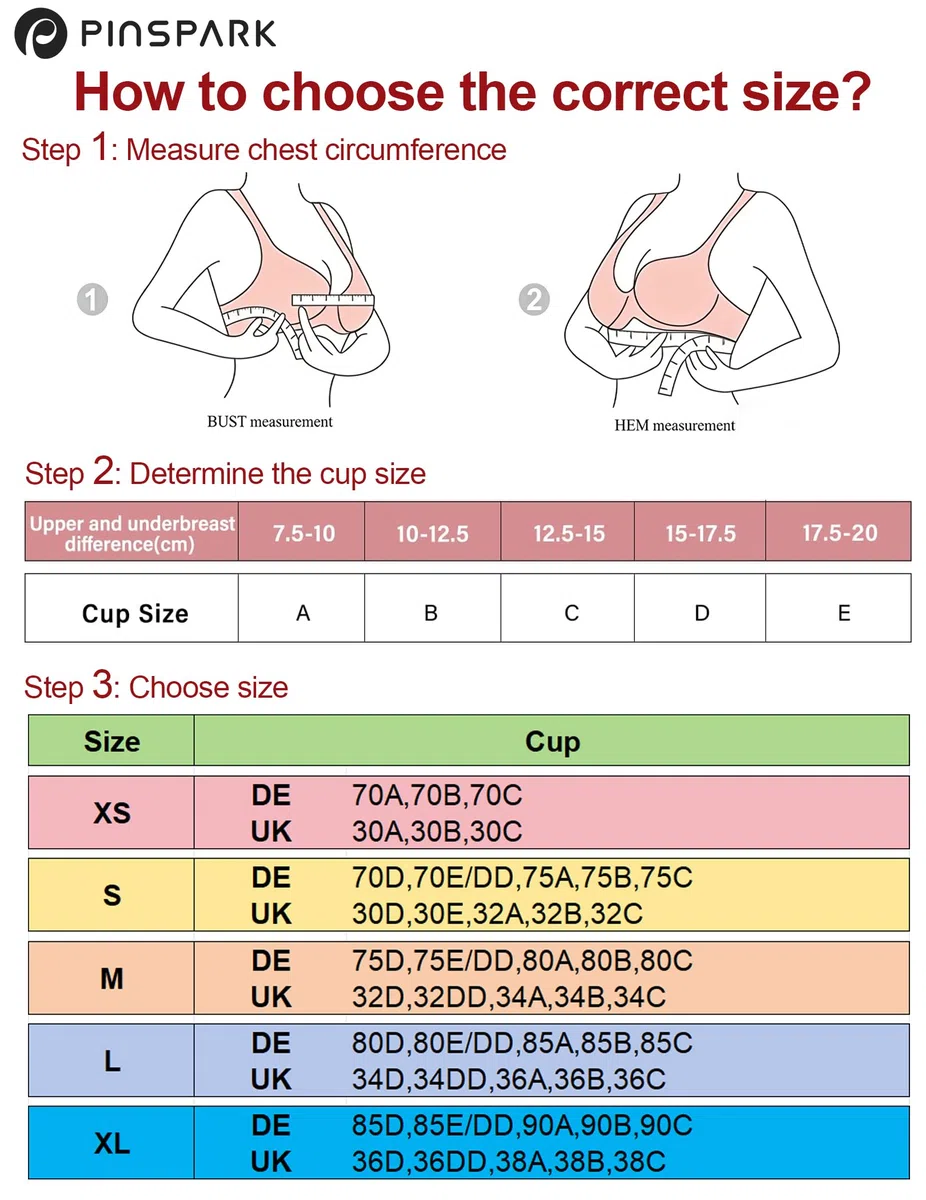 PINSPARK Sport BH Damen ohne Bügel Gepolstert Bustier mit Abnehmbaren Cups Racerback Push Up Sport Bra Atmungsaktiv Bralette Nahtlose Crop Tops Joggen Yoga Fitness