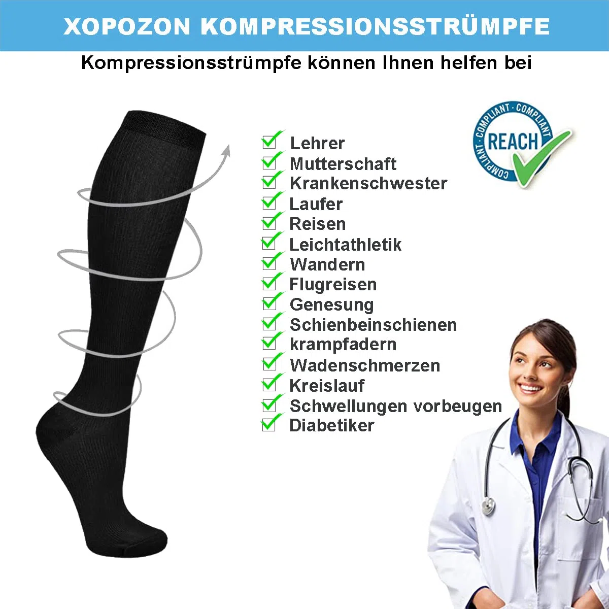 3 Paar Sport Kompressionsstrümpfe Damen und Herren Kompressionssocken Stützstrümpfe Hochwertige Stützstrümpfe für Laufen Sport Reise Radsport für Steigerung der Leistung Ausdauer Durchblutung (XXL)
