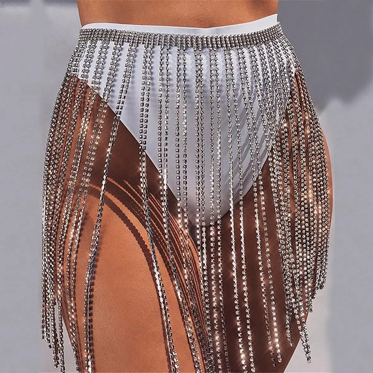 Damen Karneval Rock Fransen Helle Strass Kette Gold Bühne Leistung Gürtel Taille Nachtclub High Waist Sexy Minirock Glitzer Karnevals Kostüme Elagant Party Röcke Hohe Bund Kurze