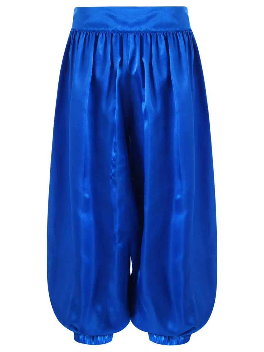 Kinder Mädchen Arabische Hose Glänzend Harems Yogahose Lang Satin Tanzhose Pumphose Bauchtanz Kostüm