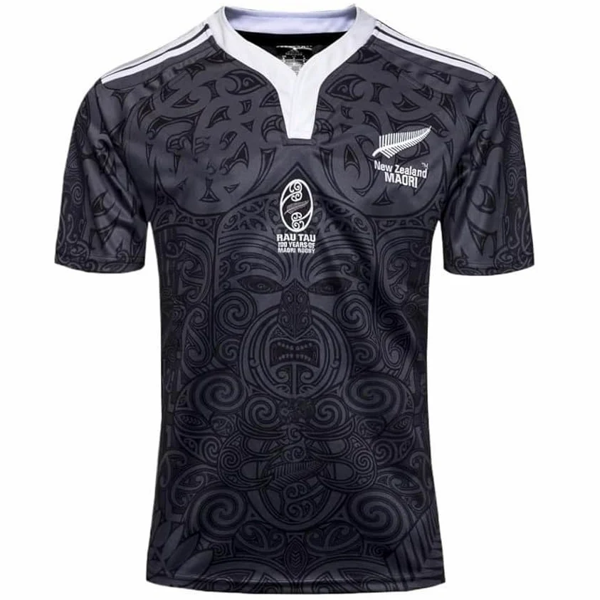 Rugby-Trikot, Rugby-T-Shirt for 100. Jahrestag der neuseeländischen Maori, Fußballtrikot(M)