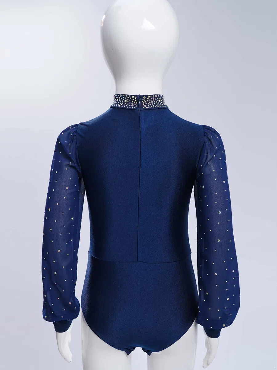 Jungen Kind Gymnastikanzug Ballettanz Latin Dance Strass Outfit Eiskunstlauf Wettbewerb Aufführung