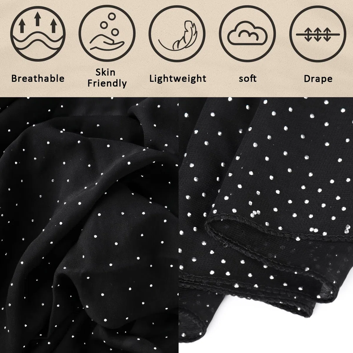 Ladiery Schal und Wraps für Abendkleider, Weicher Schiere Chiffon Funkelnden Strass Hochzeitschal formelle Schal Wraps für Frauen