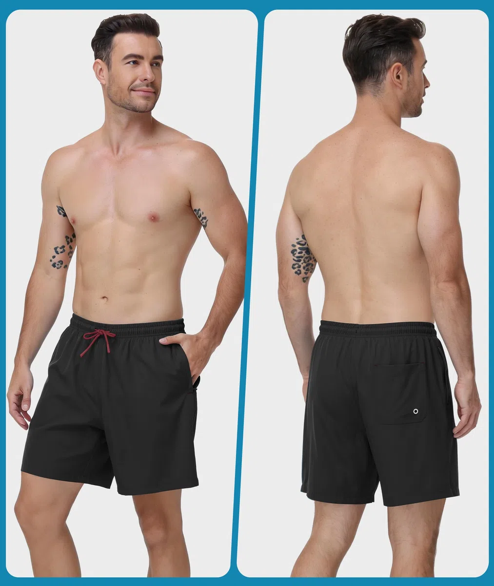 Zoofly Badehosen für Herren Schwimmhose Herren Kompressionsfutter Badeshorts Männer Schnelltrocknend mit Taschen Sportshorts