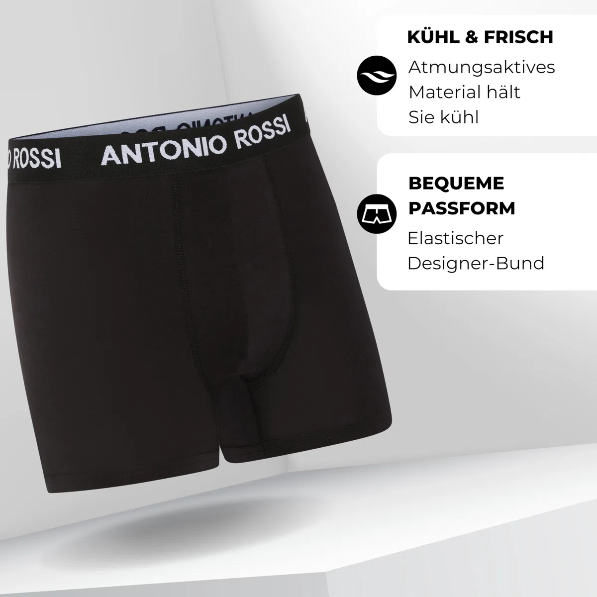 Antonio Rossi 12er-Pack Herren-Boxer-Hipster Boxershorts Multipack mit elastischem Bund