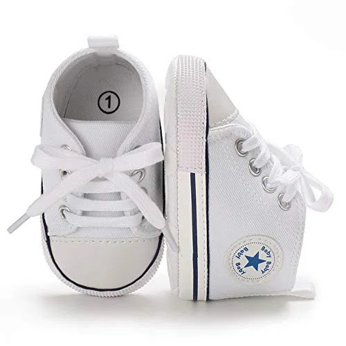Baby Mädchen Jungen Turnschuhe Kleinkind Schuhe Canvas Erste Wanderschuhe Neugeborene Anti-Rutsch Prewalker Turnschuhe