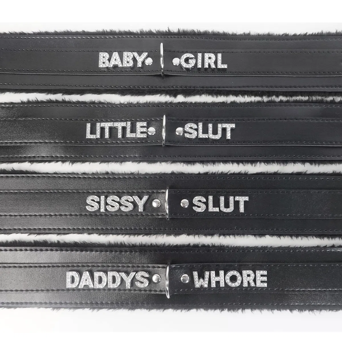 Paloli Rosa Choker Halskette für Frauen aus Leder – Fluffy Punk Leash, Gothic Cosplay & Sexy Schmuck