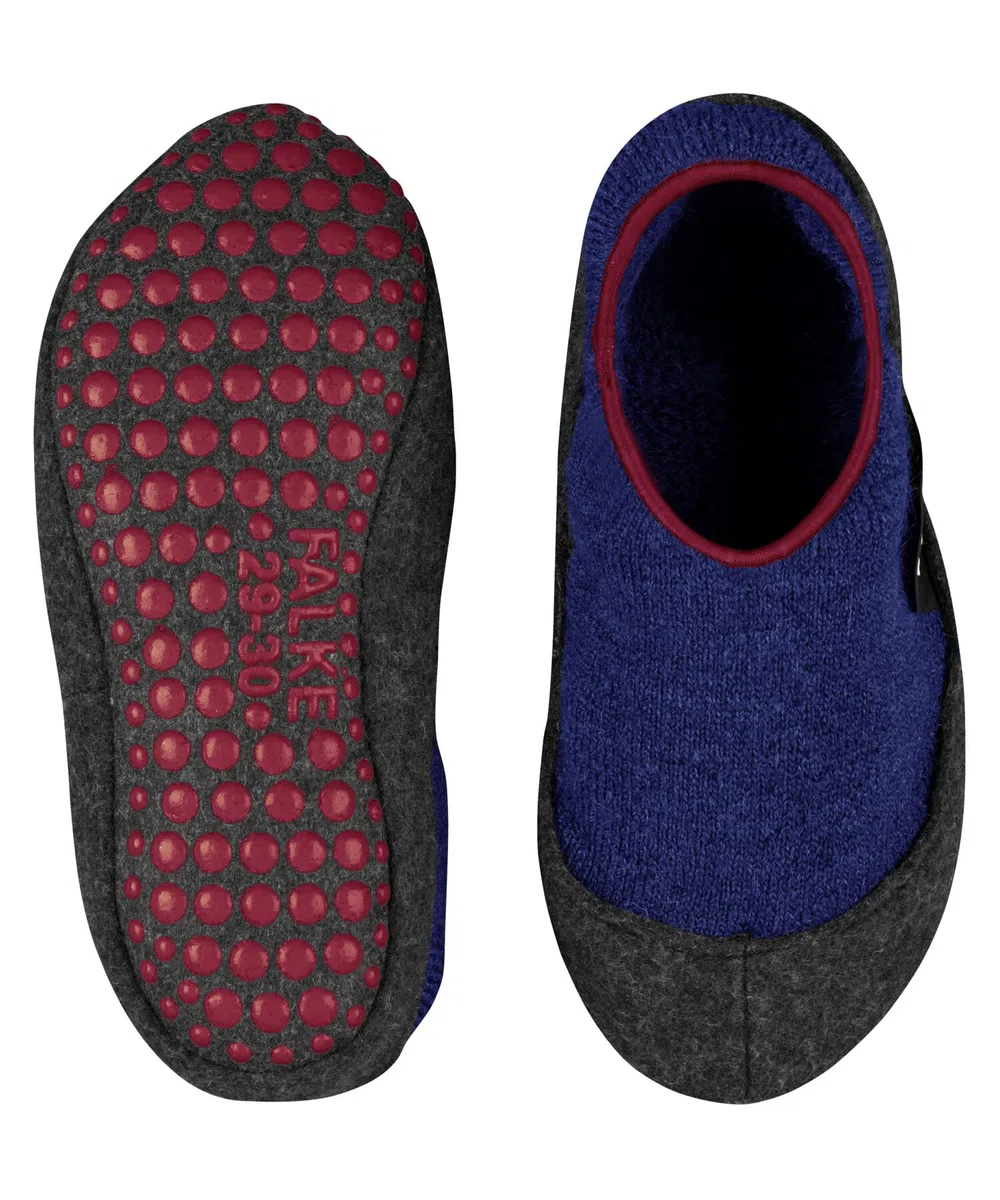 FALKE Unisex Kinder Cosy Slipper Stoppersocken atmungsaktive klimaregulierende geruchshemmende Wolle rutschhemmende Noppen auf der Filzsohle Füßlinge komfortabel warm Plüsch bequem 1 Paar