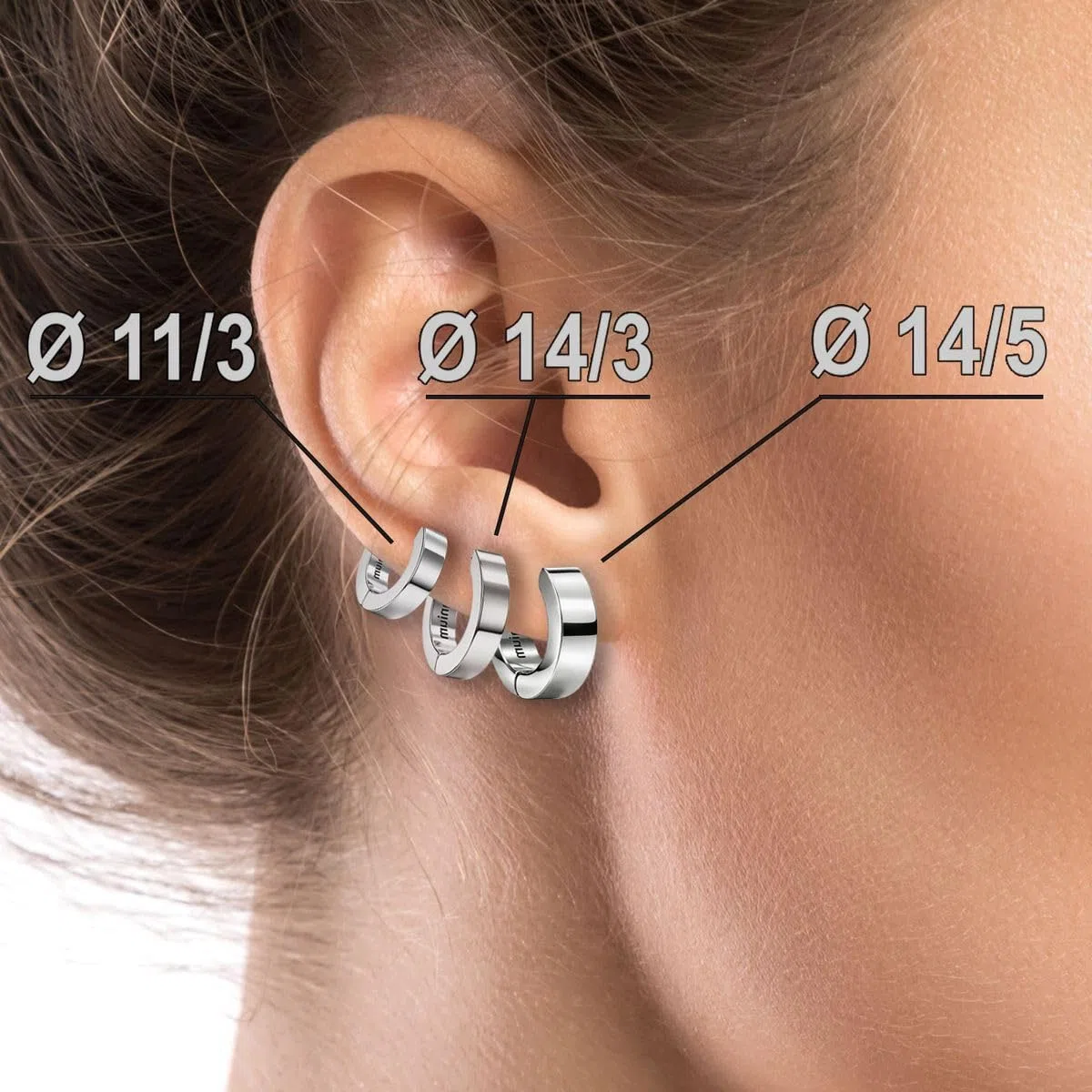 Soul-Cats Klappcreolen aus G23 Titan in Silber - Ultraleichte Unisex Creolen Ohrringe für Damen und Herren
