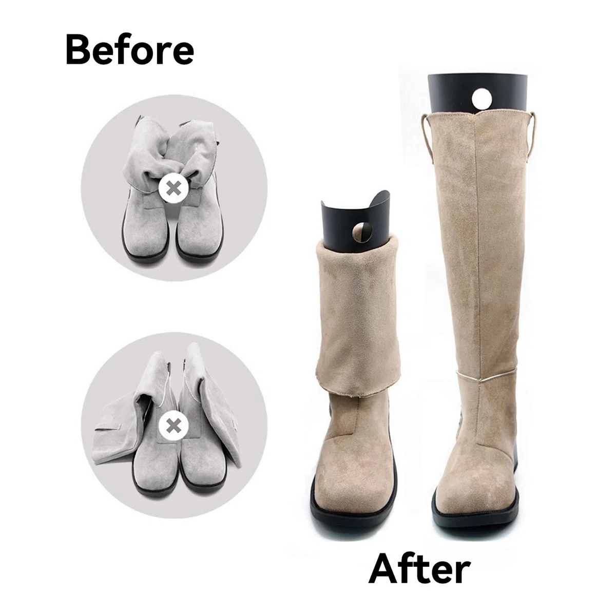 8 Stück Stiefelspanner,Hohe Stiefelformer Formeinsätze,Schwarz Stiefelspanner Damen,Wiederverwendbare Stiefelformer,Hohe Stiefelstützen,Hält die Stiefel Aufrecht für Damen Und Herrenstiefel