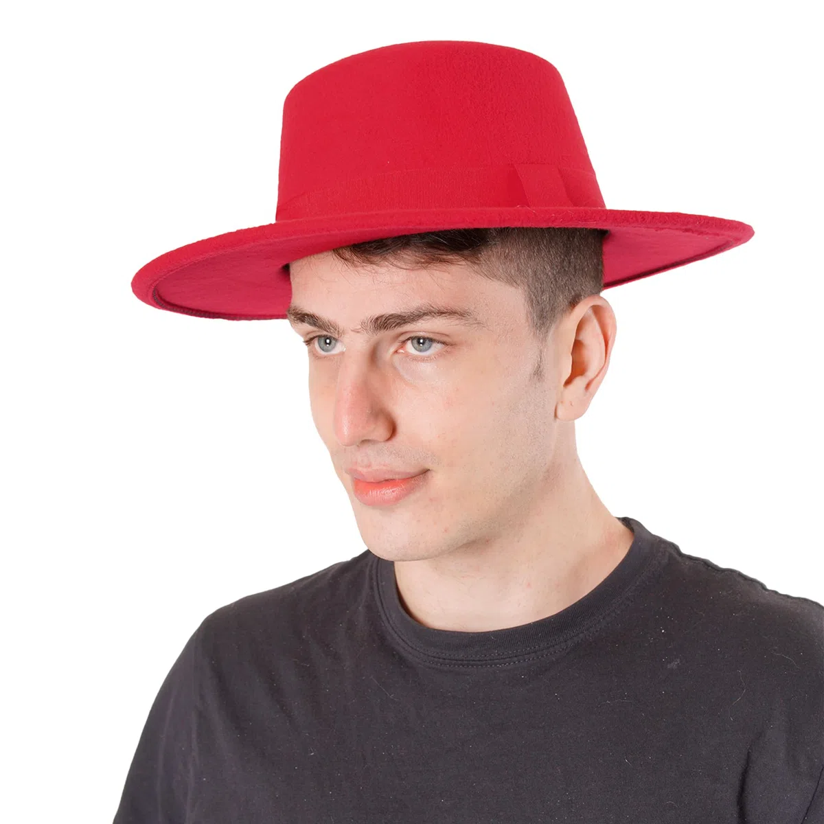Carnavalife Cordoba-Hut für Herren, schwarz, roter Hut, Aprilmese, Sevilla-Hut, Fedora-Hut