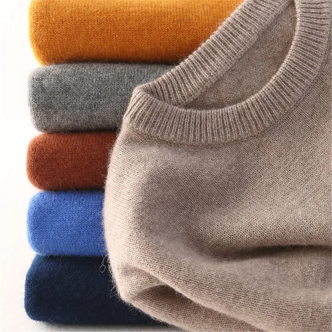 Pokem&Hent Kaschmir Baumwolle Pullover Herren Herbst und Winter Strickpullover Robe Pullover Herren Rundhals Pullover
