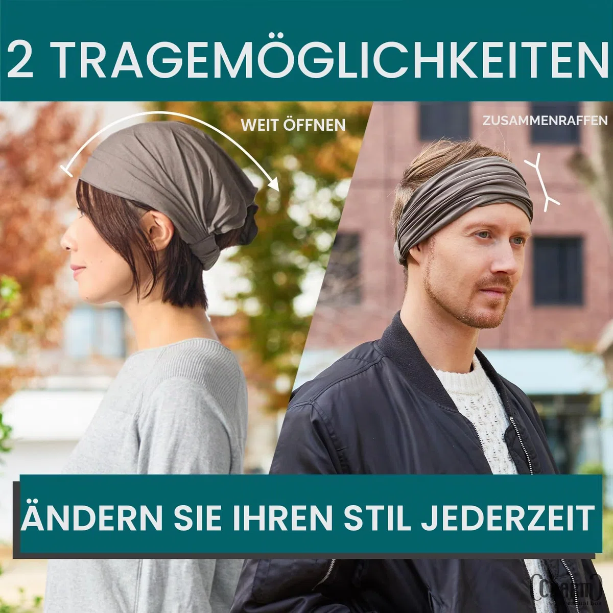 CHARM Stirnband Herren Bandana Damen - Kopftuch Herren Hair Band Men Headband Damen Piraten Haarband Männer Sport