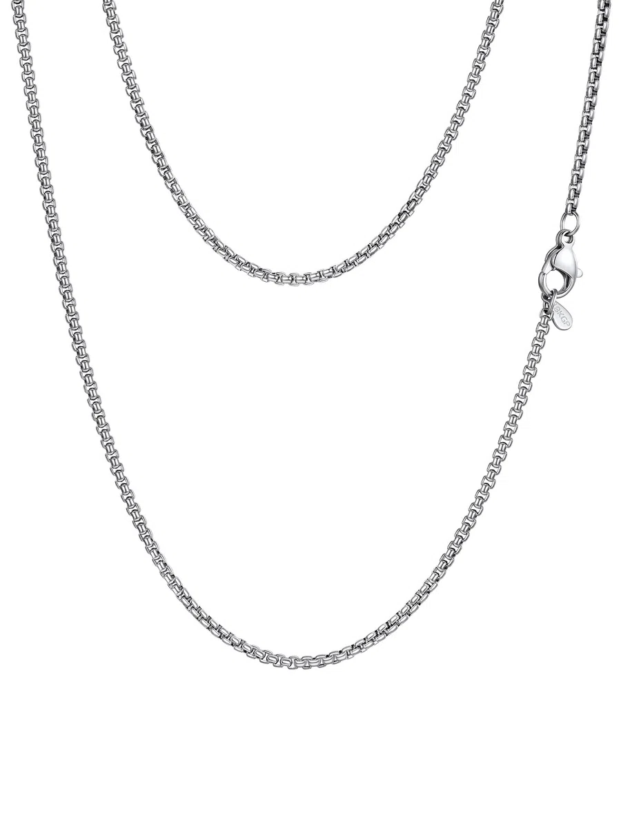 PROSTEEL Halskette Herren Damen Edelstahl Kette - Venetian Box Briolette Kette Silber/Gold/Schwarz Breite 2mm/3mm/6mm/8mm Länge 46-81cm Schmuck für Männer Jungen