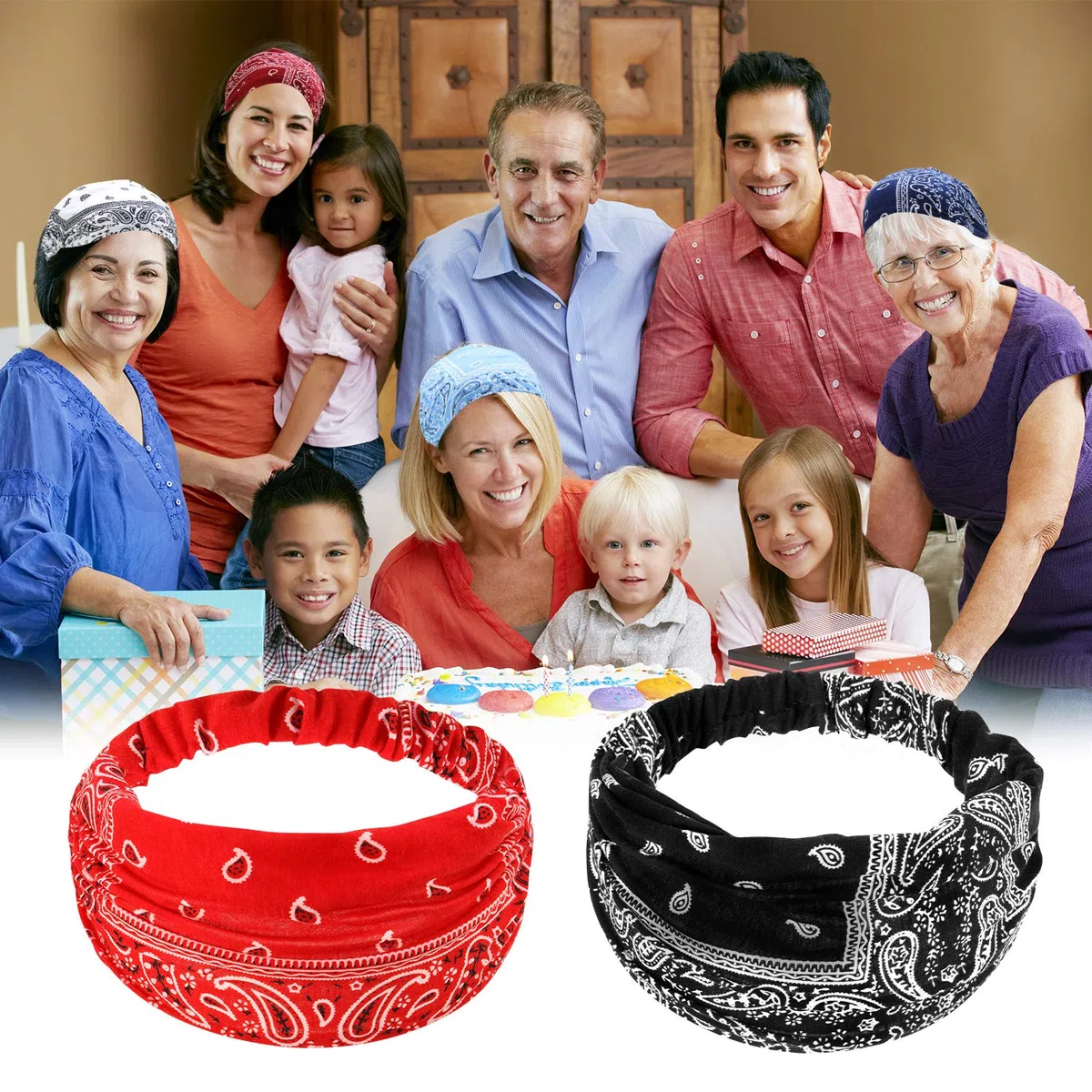 WILLBOND 6 Stücke Paisley Bandana Stirnband für Frauen mit Elastischem Yoga Einstellbare Turban Headwrap