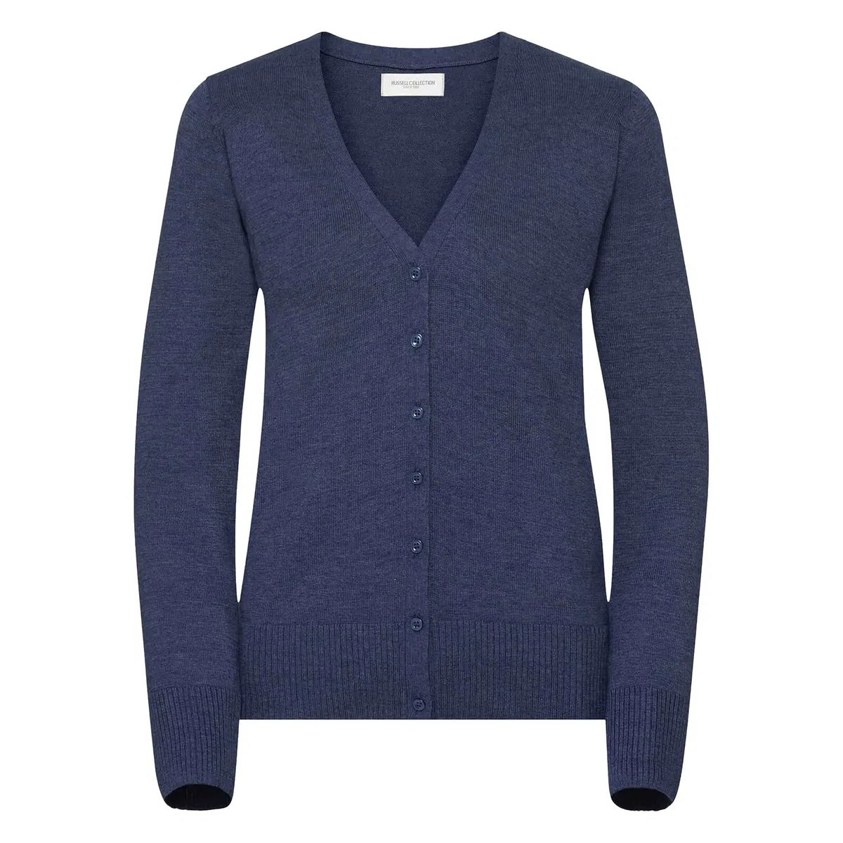 Russell Collection Damen Strickjacke mit V-Ausschnitt (XL) (Marineblau)