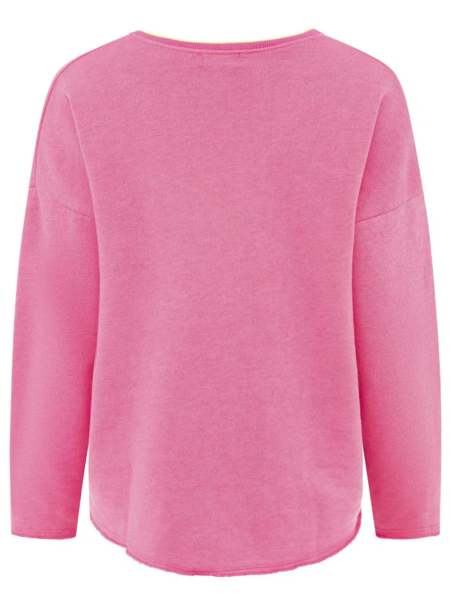 Zwillingsherz Damen Sweatshirt mit Schriftzug – Oversize Pullover aus Baumwolle – Langarmshirt mit V-Ausschnitt – Bequemes Freizeit Oberteil mit positiver Botschaft – Casual Look für Alltag
