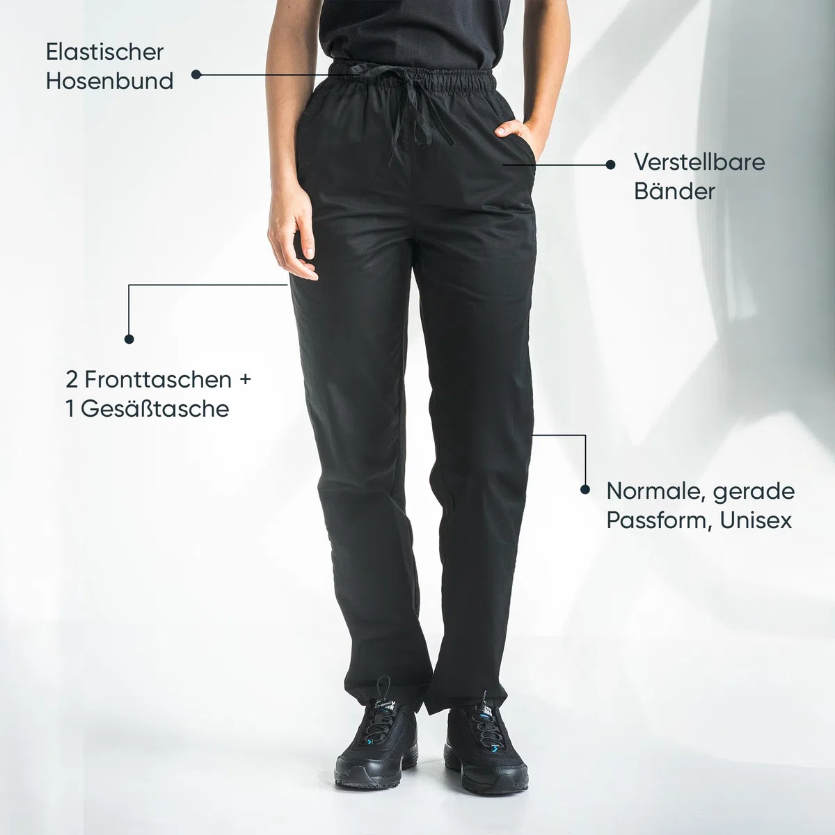 PALLTEX Carlo Kochhose Herren Kochhose Herren Kochhosen für Männer und Damen Bäckerhose mit elastischer Bund mit ​Tunnelzug XS - 5XL