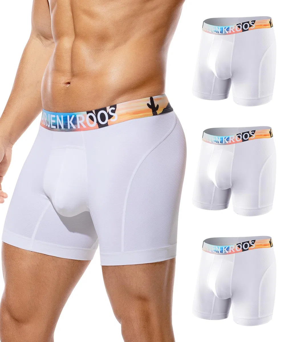 Arjen Kroos Sport Boxershorts Herren Lang 3er Pack Unterwäsche Lange Unterhosen Männer funktionsunterhose