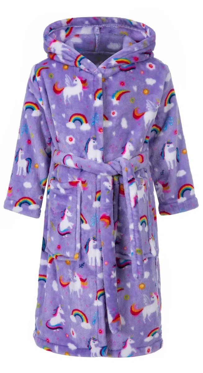 Bademantel Kinder mit Kapuze für Jungen Mädchen Bademäntel Morgenmantel kuschelig warmen und weichen Pyjamas Kleinkind Coral Fleece Hoodie Roben 2-9 Jahre
