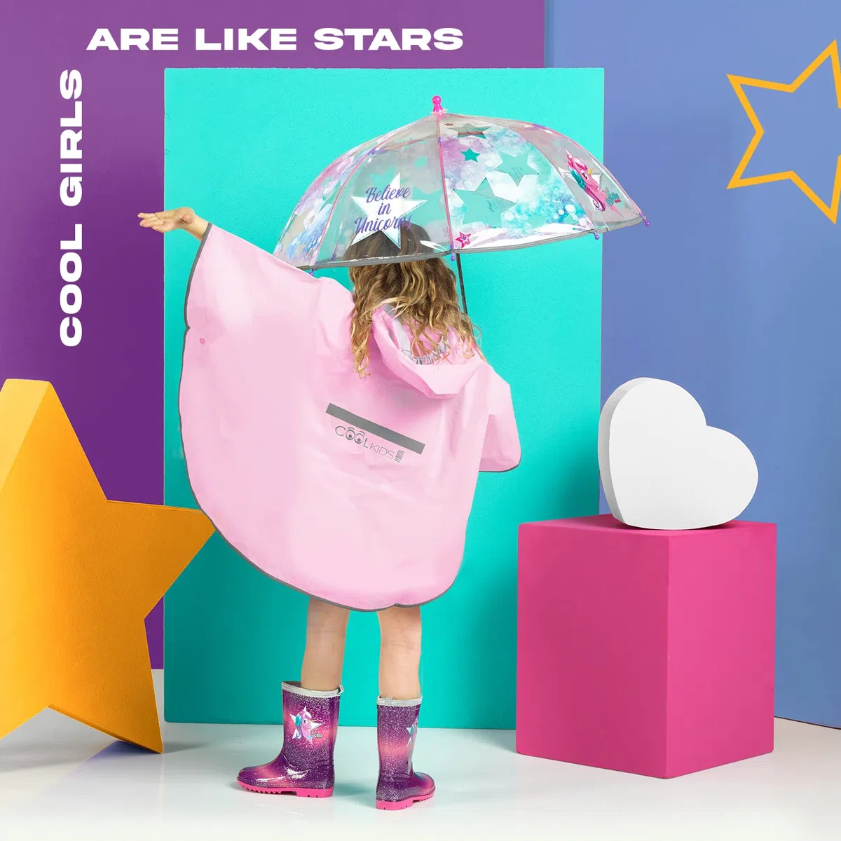 PERLETTI Kinder Einhorn Gummistiefel Rosa mit Glitzern - Wasserdichte Regen Stiefel Regenstiefel mit Rutschfeste Sohle und Silber Rand Reflektierend - Unicorn Stiefeletten Mädchen