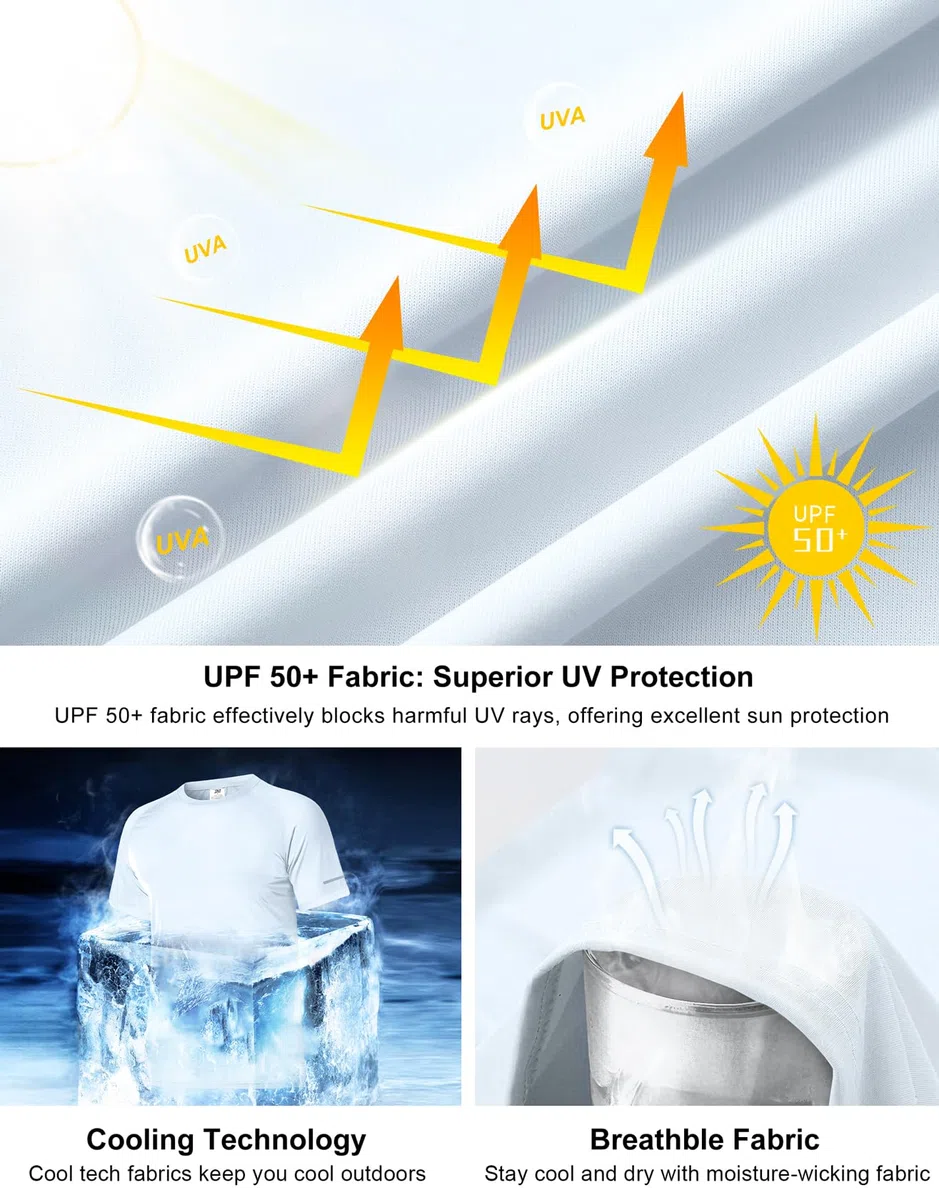 Boyzn 1 or 3er Pack UV Shirt Herren Schwimmshirt UPF 50+ UV Schutz T-Shirt Atmungsaktiv Schnelltrocknend Funktionsshirt Herren Kurzarm Rashguard Badeshirt Wandershirt Surf Sport Shirt für Schwimmen