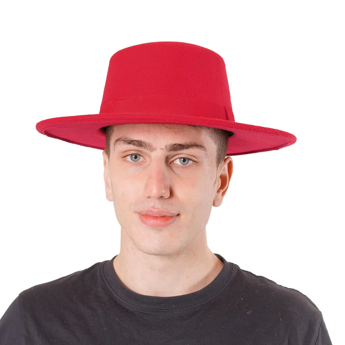 Carnavalife Cordoba-Hut für Herren, schwarz, roter Hut, Aprilmese, Sevilla-Hut, Fedora-Hut