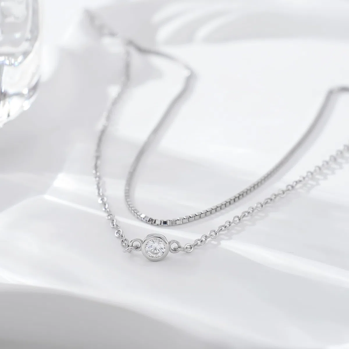 CHIC & ARTSY Damen Fußkettchen Armband 925 Sterling Silber Kette Strand Sandale Barfuß verstellbares Geschenkbox